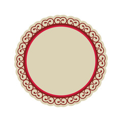 pink tones embellished emblem icon image vector illustration  design