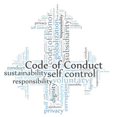 Code of conduct word cloud