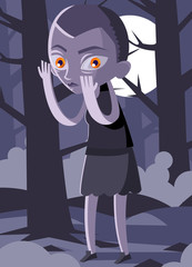 stranger alien girl in the woods