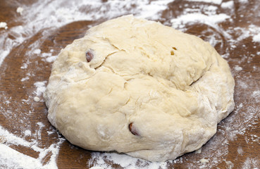 dough for the pie, close-up