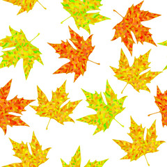 Seamless color realistic leaf pattern. Vector illustration