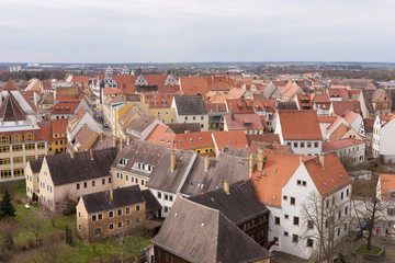 Naklejka na ściany i meble View over the old town of Torgau, Saxony, Germany