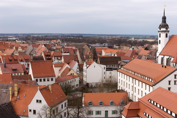 View over the old town of Torgau, Saxony, Germany