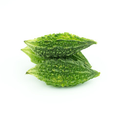 Momordica charantia isolated on white background