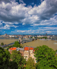 Fototapeta na wymiar View on the city of Budapest on a sunny day