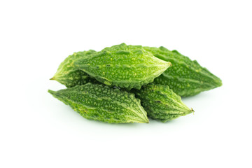 Momordica charantia isolated on white background