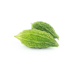 Momordica charantia isolated on white background