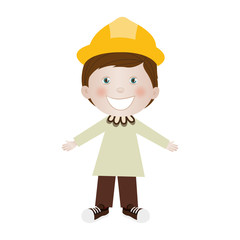 child dressed as engineer icon image vector illustration design 