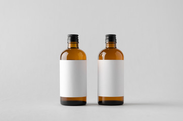 Pharmaceutical Bottle Mock-Up - Two Bottles. Blank Label