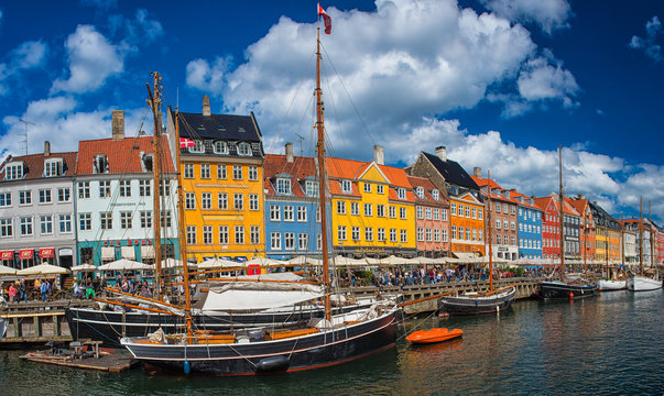 Colorful houses at Nyhavn, Copenhagen, Denmark