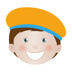 child dressed as painter icon image vector illustration design 