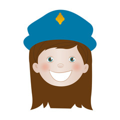 child dressed as police officer icon image vector illustration design 