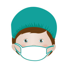 child with medical doctor costume icon image vector illustration design 