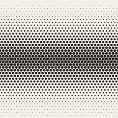 Vector Seamless Black and White Halftone Gradient Circles Pattern