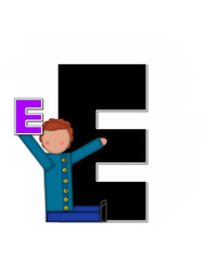 Alphabet Children Playing ABCs E