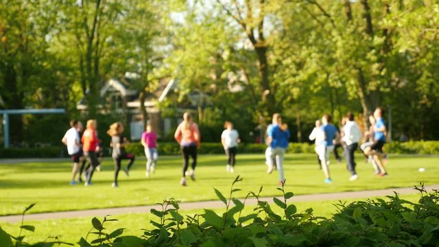 Group exercise: running on the spot
