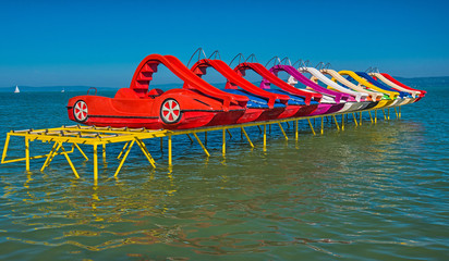 Paddle boats at lake Balaton