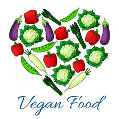 Vegan food badge of vegetables harvest