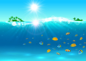 Obraz na płótnie Canvas Summer tropical ocean paradise background