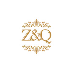 Z&Q Initial logo. Ornament gold