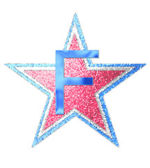 Fototapeta premium Alphabet Red White and Blue F