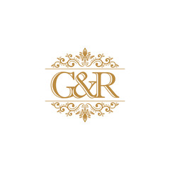 G&R Initial logo. Ornament gold