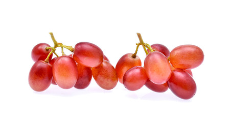 red grapes on white background