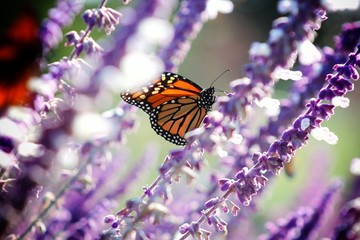 Fototapeta na wymiar Butterfly in lavender