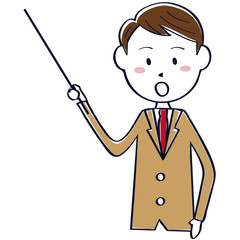 茶色のブレザーの学生　男子　上半身　解説