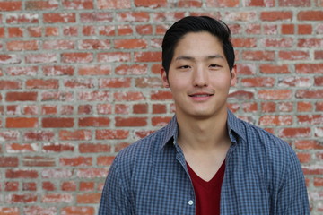 Asian Man Portrait Smiling Isolated