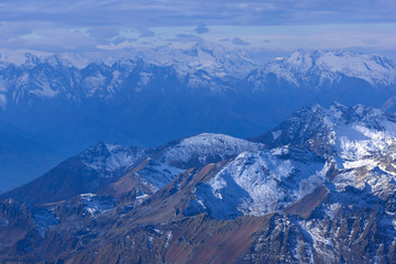 Panoramic from matterhorn glacier paradise Swiss Alps, Switzerland