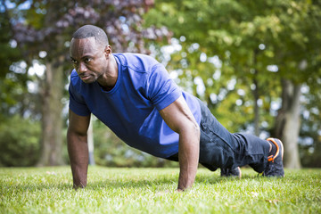 young man exercising outdoors