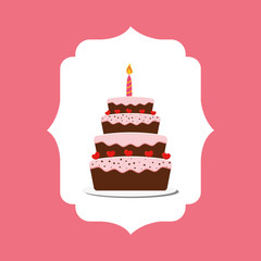 Happy birthday cake icon vector illustration graphic design