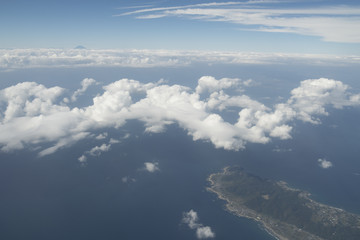 Fototapeta na wymiar Island visible from the sky
