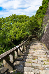 Steep old stone staircase