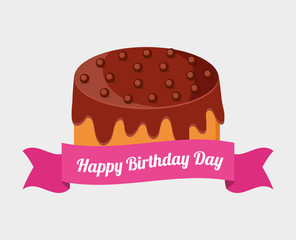 Happy birthday cake icon vector illustration graphic design