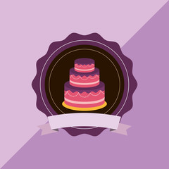 Happy birthday cake icon vector illustration graphic design