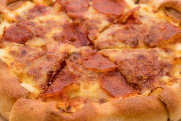 Homemade Pepperoni Pizza on white background