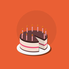 Happy birthday cake icon vector illustration graphic design