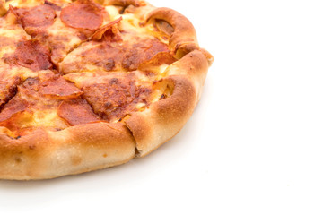 Homemade Pepperoni Pizza on white background