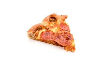 Homemade Pepperoni Pizza on white background
