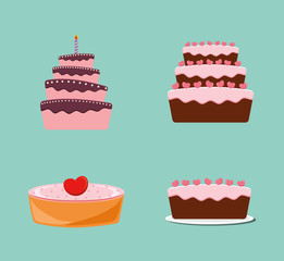 Happy birthday cake icon vector illustration graphic design