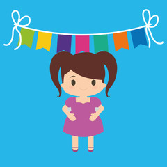 Happy birthday kid cartoon icon vector illustration graphic design