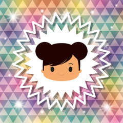 Girl kid cartoon icon vector illustration graphic design