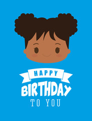 Happy birthday kid cartoon icon vector illustration graphic design