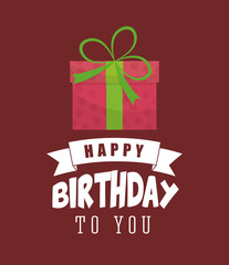 Happy birthday card icon vector illustration graphic design