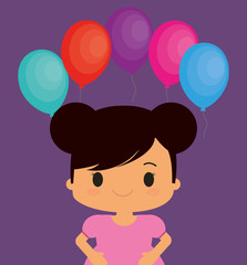 Happy birthday kid cartoon icon vector illustration graphic design