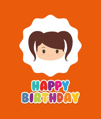 Happy birthday kid cartoon icon vector illustration graphic design