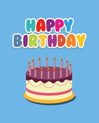 Happy birthday card icon vector illustration graphic design