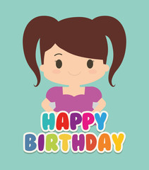 Happy birthday kid cartoon icon vector illustration graphic design